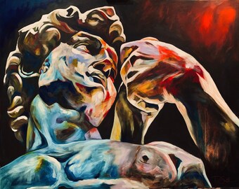 Original acrylic DAVID BY MICHELANGELO