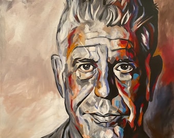 Original acrylic ANTHONY BOURDAIN - SOLD