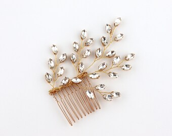 Crystal Hair Comb | Bridal Headpiece Gold | Gold Hair Comb | Wedding Hair Piece | Vine Hair Piece | BRISBANE