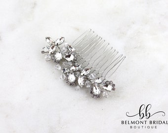 Wedding Hair Comb | Vintage Bridal Comb | Crystal Hair Piece | Wedding Headpiece Silver | Wedding Hair Accessory | PISA