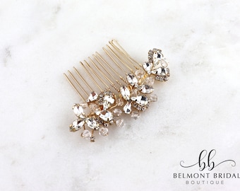 Bridal Hair Piece | Vintage Wedding Comb | Gold Bridal Hair Comb | Crystal Hair Piece | Wedding Headpiece | Wedding Hair Accessory | PISA