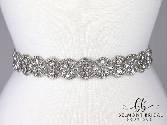 Crystal Belt, Bridal Rhinestone Belt, Wedding Belt 1.25 Wide