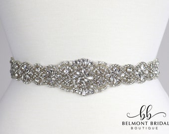 Bridal Belt | Crystal Wedding Sash | Pearl Bridal Belt | Statement Belt | Wide Belt | Rhinestone Sash | Silver Wedding Belt | KATHMANDU