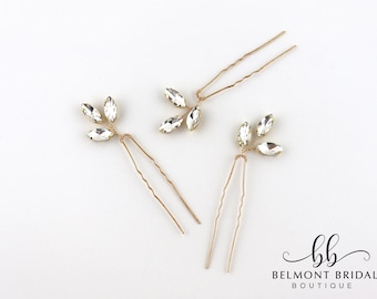 Wedding Hair Pins | Bridal Headpiece Gold | Crystal Hair Pins | Small Hair Pins | Rhinestone Hair Pins | CHENNAI