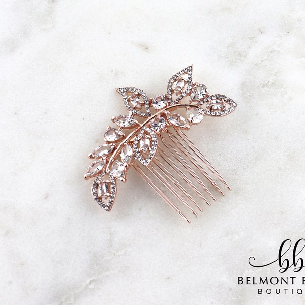 Rose Gold Wedding Hair Piece | Bridal Hair Comb | Leaf Bridal Hair Piece | Wedding Headpiece | Bridesmaids Gift | SALAMANCA