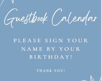 Guestbook Calendar Sign