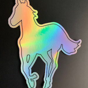 Deftones  sticker white pony holographic