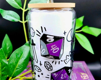 Asexual Flag Dungeons and Dragons Glass Dice Cup