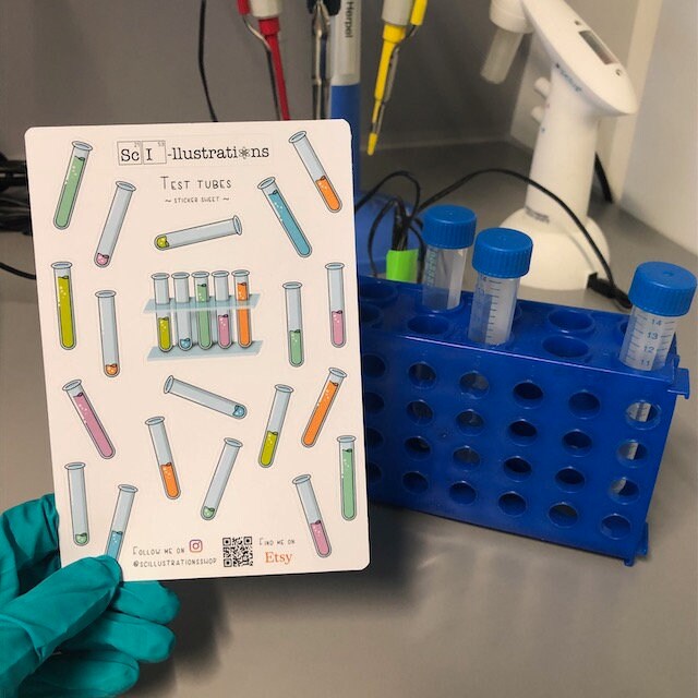 Sticker Sheet TEST TUBES | Lab Equipment | Biology Self Made Hand Drawn ...