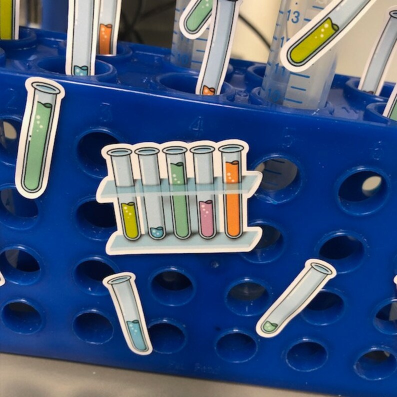 Sticker Sheet TEST TUBES | Lab Equipment | Biology Self Made Hand Drawn ...