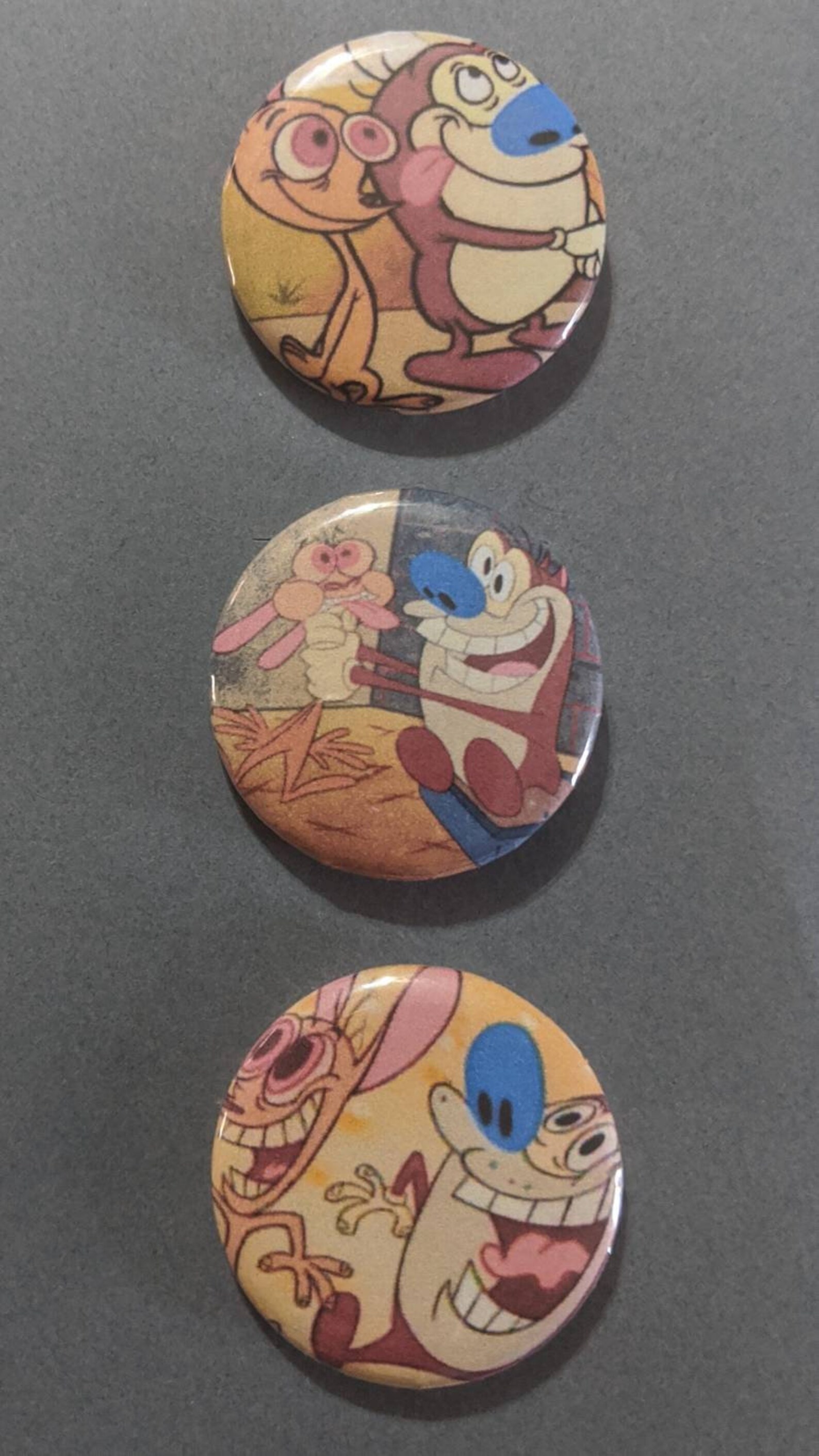 The Ren & Stimpy Show 3 Pin Button Badge Set 1 1/4 Round Etsy