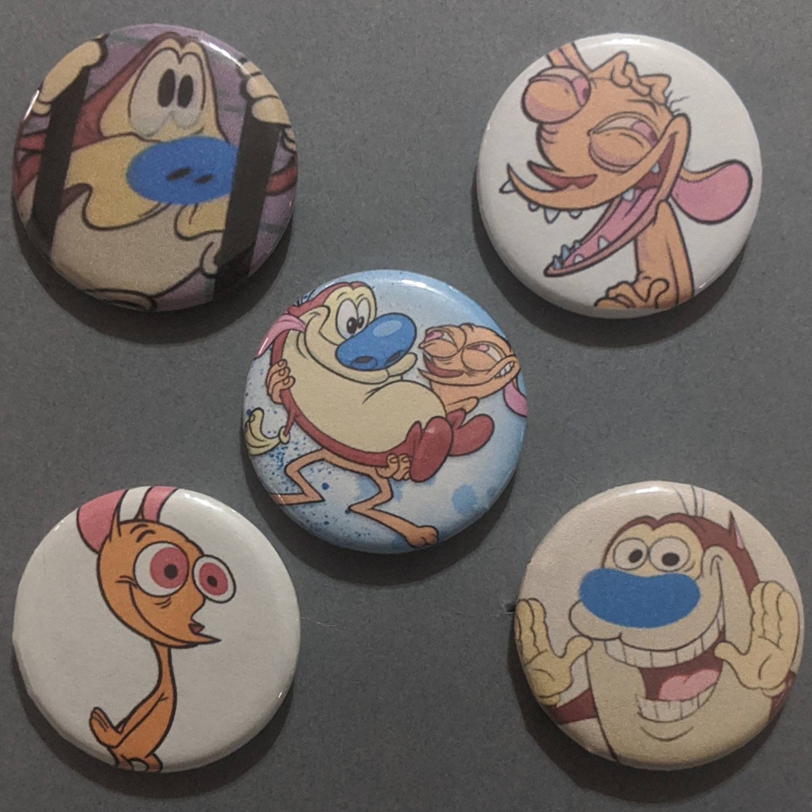 The Ren & Stimpy Show 5 Pin Button Badge Set 1 1/4 Round Etsy