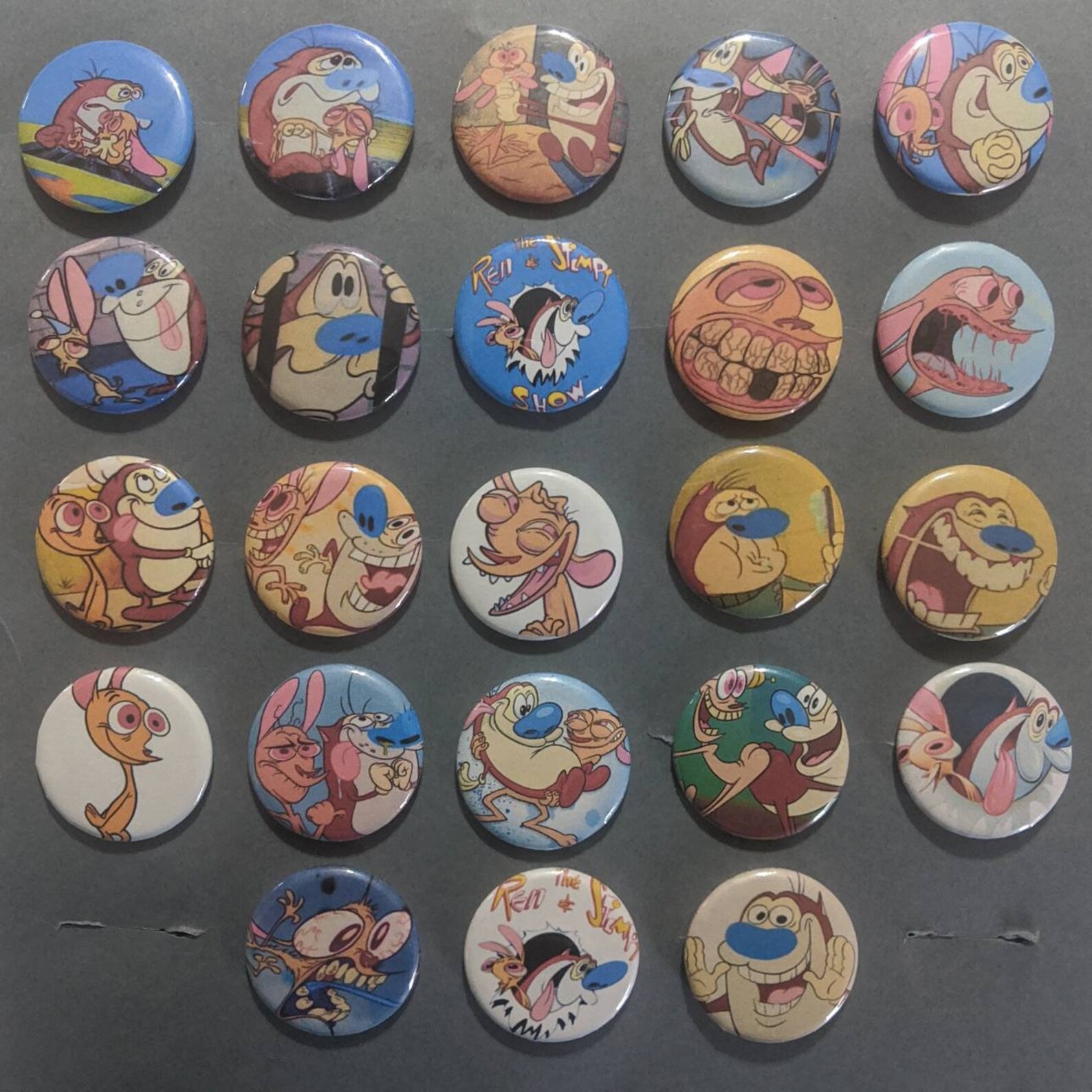 The Ren & Stimpy Show 9 Pin Button Badge Set 1 1/4 Round Etsy