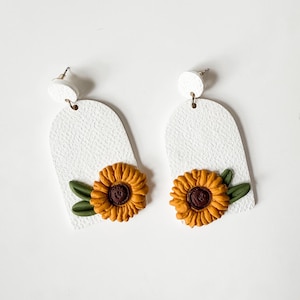 Sunflower Stud Earrings Dangle Spring Statement Earrings