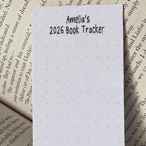 Personalised 2026 Book Tracker, Bookmark, Book Tracker, Reading Tracker Bookmark, Book Pile Bookmark, Book List, Dotted Paper, Book Gift