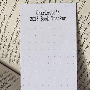 Personalised 2026 Book Tracker, Bookmark, Book Tracker, Reading Tracker Bookmark, Book Pile Bookmark, Book List, Dotted Paper, Book Gift