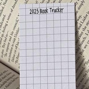 2025 Book Tracker, Bookmark, Book Tracker, Reading Tracker bookmark, Book Pile Bookmark, Book list, Squared Paper, Book gift, Bookish gift