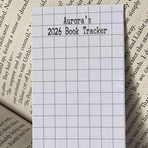 Personalised 2026 Book Tracker, Bookmark, Book Tracker, Reading Tracker bookmark, Book Pile Bookmark, Book list, Squared Paper, Book gift