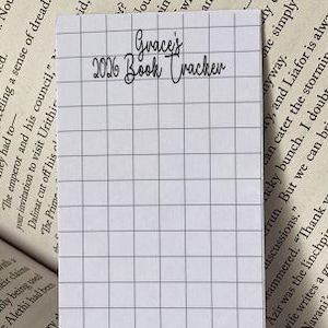 Personalised 2026 Book Tracker, Bookmark, Book Tracker, Reading Tracker bookmark, Book Pile Bookmark, Book list, Squared Paper, Book gift