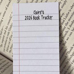Personalised 2026 Book Tracker, Bookmark, Book Tracker, Reading Tracker bookmark, Book Pile Bookmark, Book list, Lined Paper, Book gift