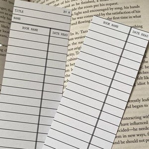 Library card Bookmark, Library bookmark, Reading record, Book tracker, Reading tracker bookmark, Reading list, Book gift, Book club bookmark