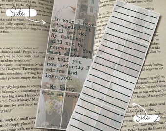 Stolz und Vorurteil Ästhetisches Lesezeichen, Jane Austen Lesezeichen, Mr Darcy Zitat, Romantisches Lesezeichen, Buch Geschenk, Stolz und Vorurteil Geschenk
