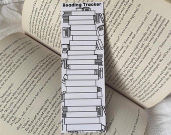 Reading Tracker, Bookmark, Book Tracker, Reading Tracker bookmark, Book Pile Bookmark, Book Stack Bookmark, Book illustration, Book gift
