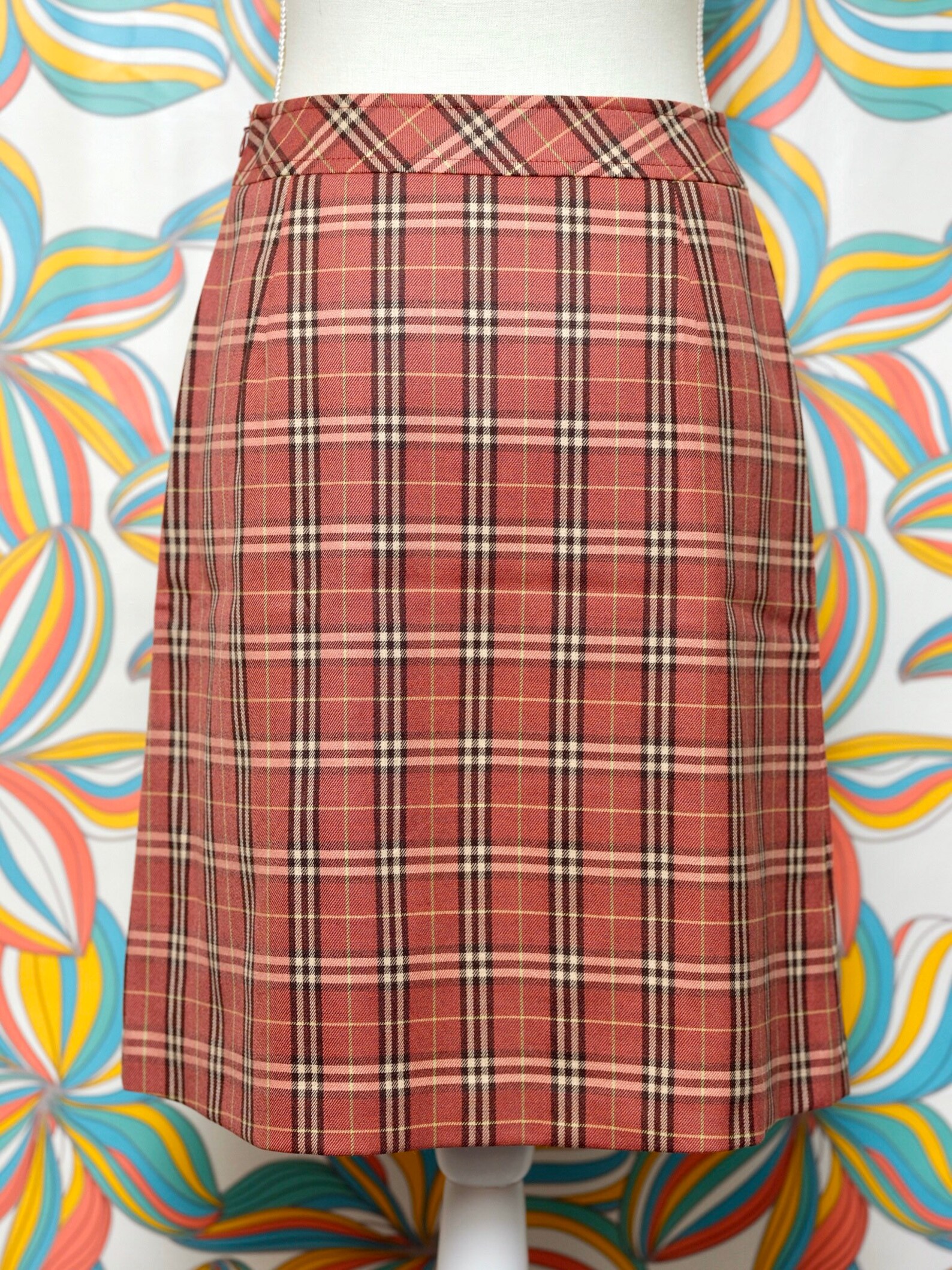Vintage Burberry Nova Check Skirt Plaid ALine Pleated Skirt Etsy
