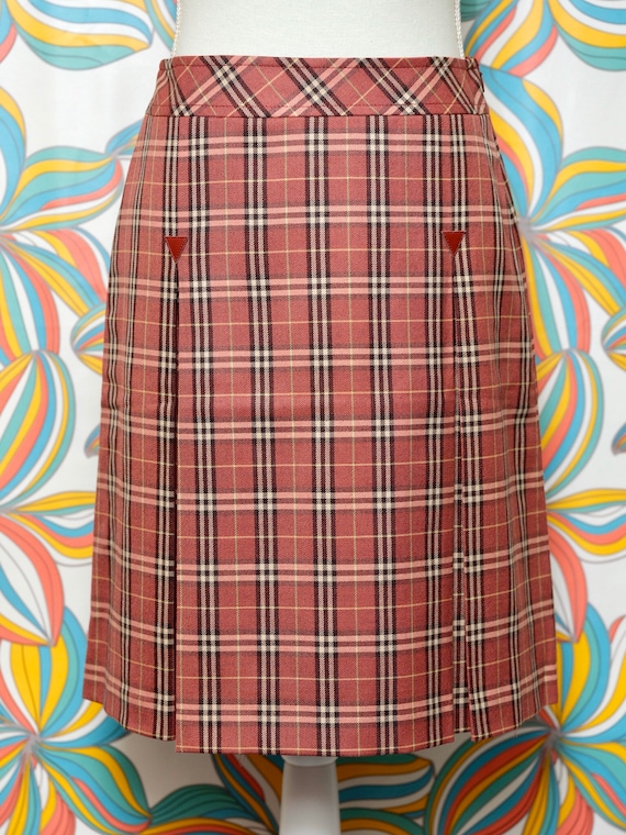 Vintage Burberry Nova Check Skirt Plaid A-Line Ple