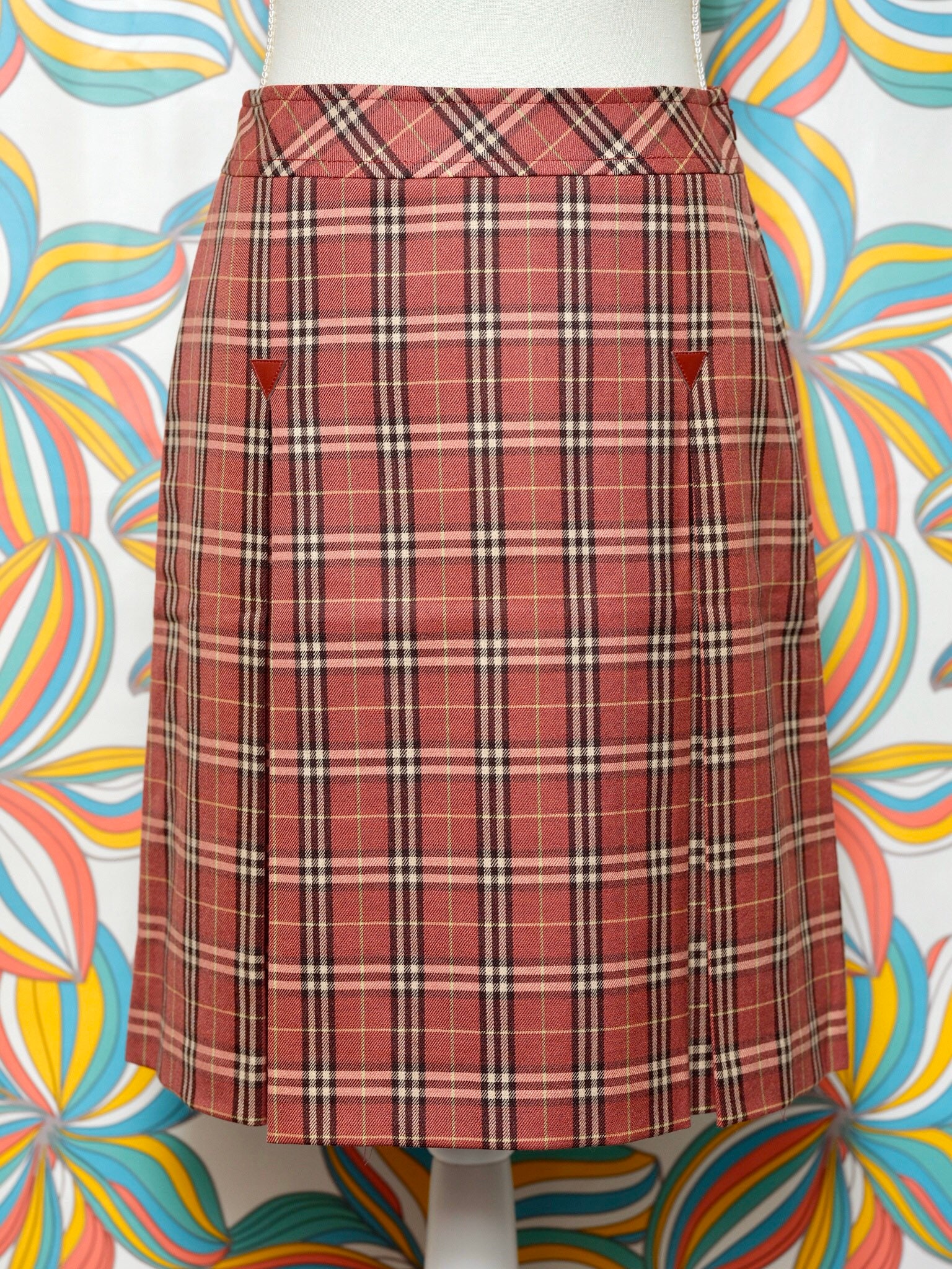 Vintage Burberry Nova Check Skirt Plaid ALine Pleated Skirt Etsy