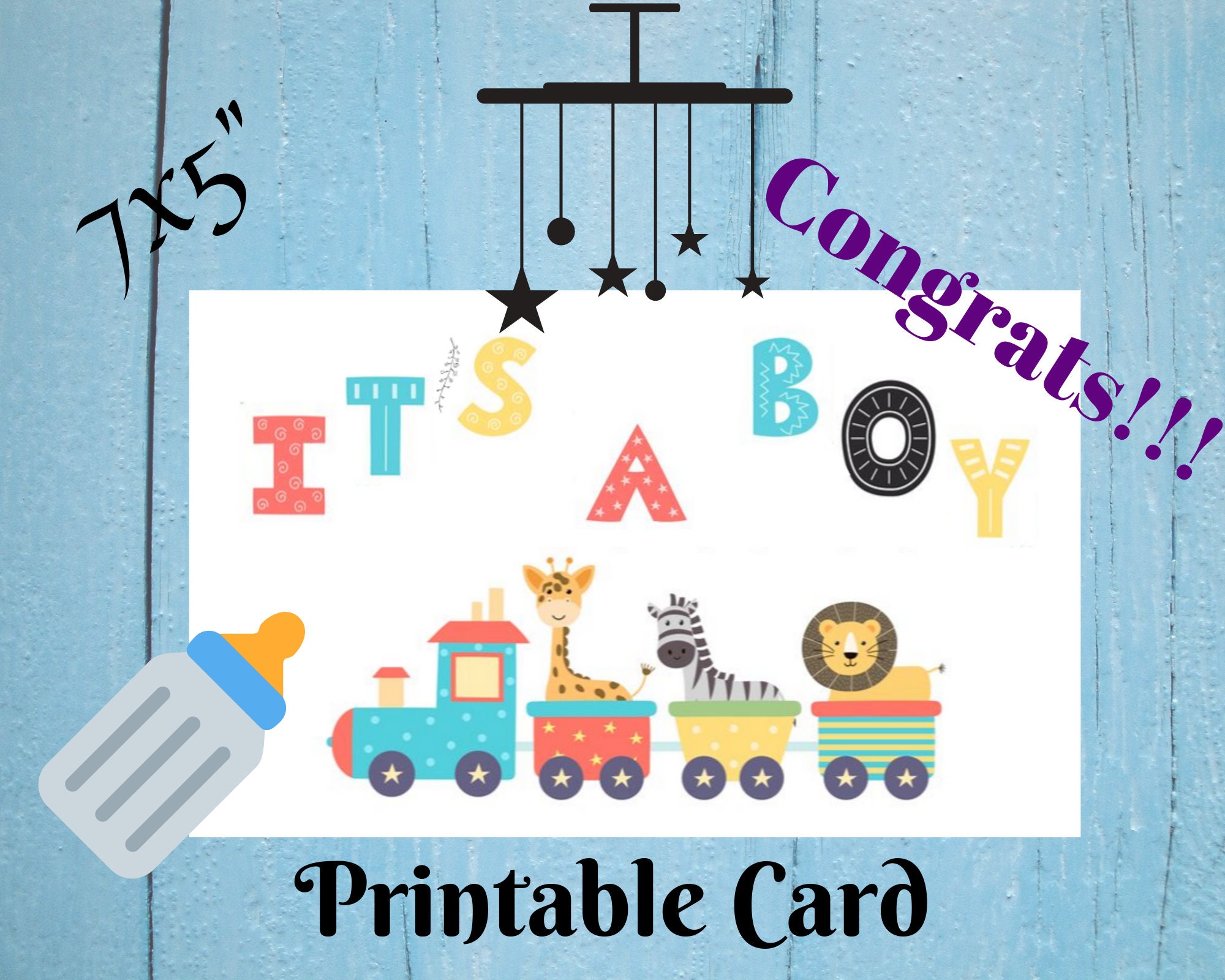 Congratulations It's a BOY Printable Card | Etsy