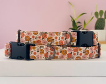 Collier pour chien à fleurs, Collier réglable pour animal de compagnie en nylon, Collier pour chien à fleurs jaune, Boucle en plastique, Anneau en métal