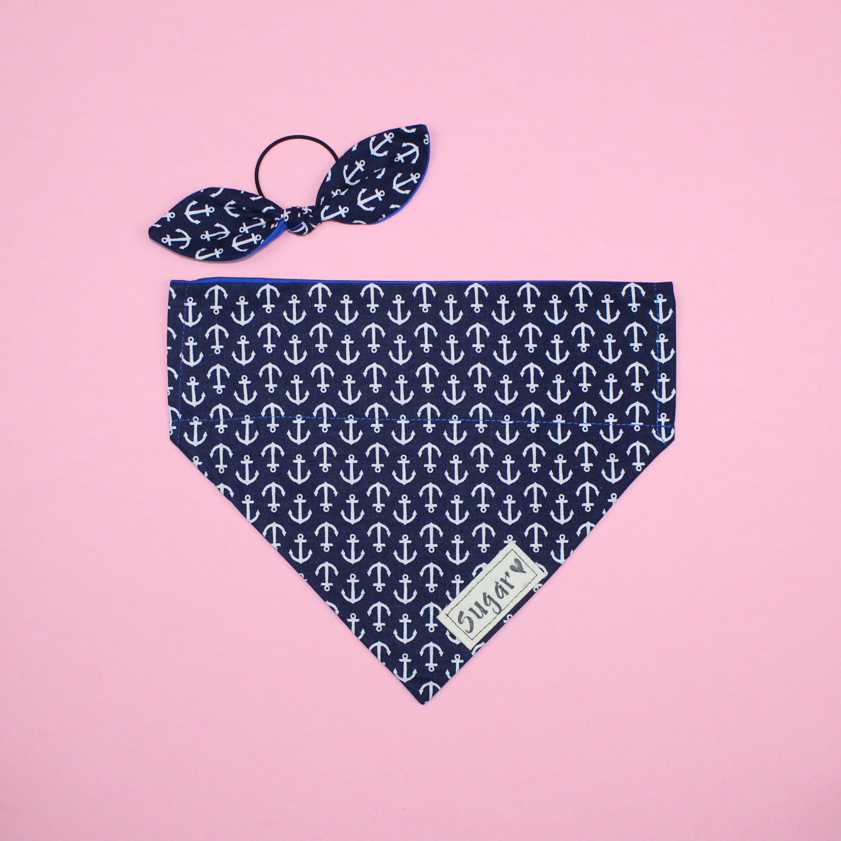 Anchor dog bandana over the collar personalized dog bandana Etsy