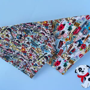 Minnie Mouse Dog Bandana, Mickey Mouse Dog Bandana, Disney Dog Bandana, Custom Dog Bandana, Theme Park Inspired scarf Reversible Dog Bandana
