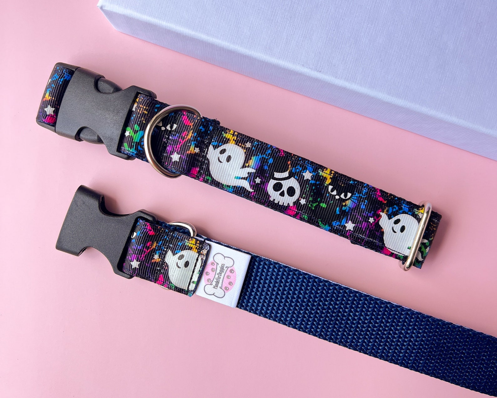 Halloween Dog Collar Glow in the Dark Dog Collar Ghost Pet Etsy