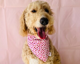 Valentines Day Dog Bandana, Hearts Valentine’s Day Dog Bandana, Reversible Valentine’s Day Dog Bandana, Double Sided Bandana, XOXO Dog Gift
