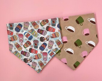 Coffee Latte Dog Bandana, Personalized Dog Bandana, Magical Friends Snacks Pet Bandana, Sweet Treats Disney Pet Neckwear