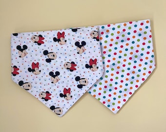 Mickey Mouse Dog Bandana, Reversible Snap-On Pet Bandana