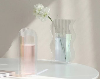 Iridescent Glass Flower or Candle Vase