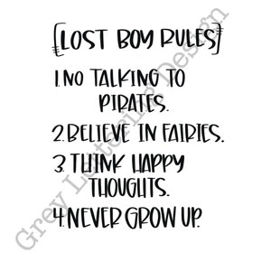 Peter Pan verloren Jungs Cricut SVG PNG JPG Dateien Vinyl Shirt machen Wärmeübertragung sofortigen Download geschnitten Datei