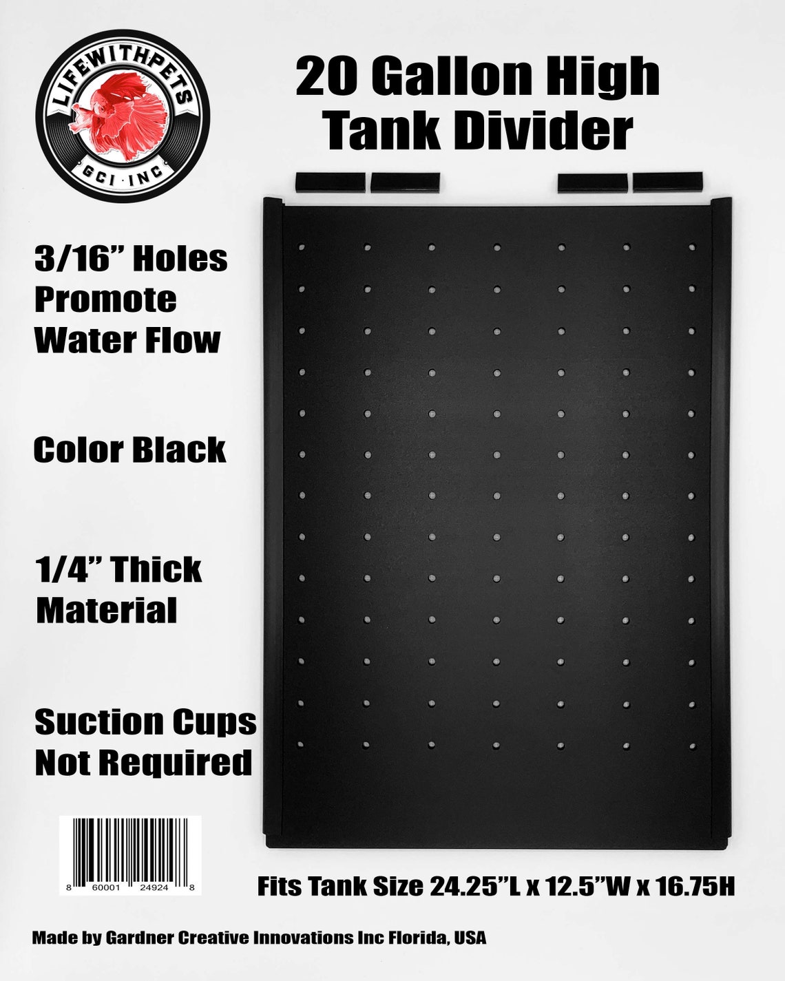 Lifewithpets 20 Gallon High Fish Tank Divider. No Suction Cups Etsy