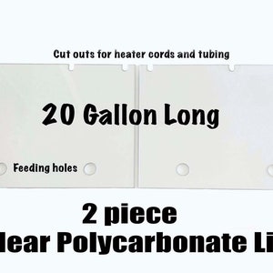 20 Gallon LONG Clear Polycarbonate Aquarium Lid. Check Compatible Tank Below.