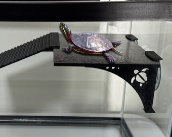 Plateforme De Repos Pour Tortue Aquatique | Quai Basking Avec Couvercle | PC, Antidérapant | Pour Aquarium/Terrarium