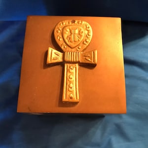 Vintage Brass box, Trinket box , heavy box