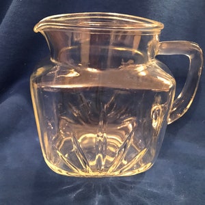 Sunburst Glass Pitcher, vintage 1950’s OJ glass pitcher, rare find!