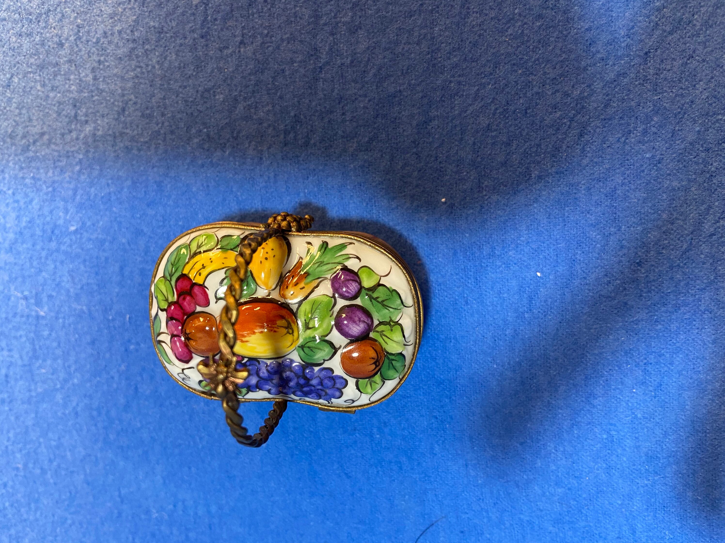 Limoges Picnic Basket Fruit & Vegetable Trinket Box Etsy