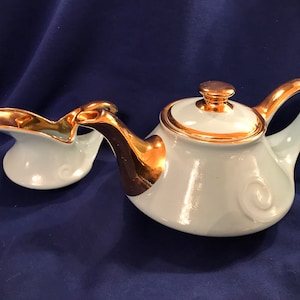 Mid Century Modern Blue Teapot & Creamer