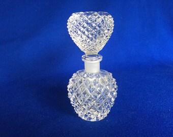 Heavy Cut Glass Perfume Bottle
