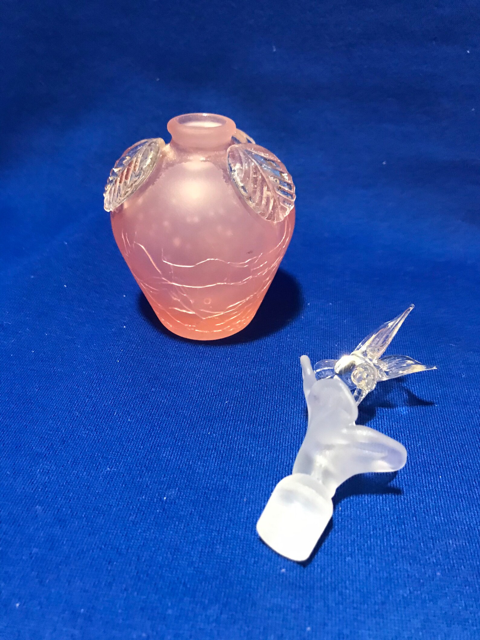 Vintage Perfume bottle pink perfume bottle hummingbird Etsy