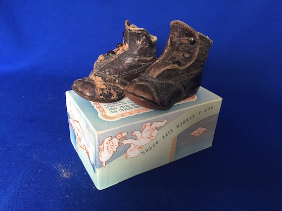 Antique Pair of Little Girls Button Up Shoes - image 1